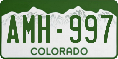 CO license plate AMH997