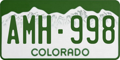 CO license plate AMH998