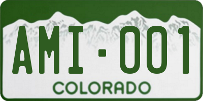 CO license plate AMI001