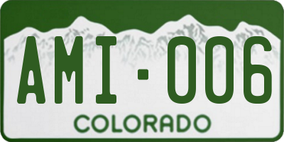 CO license plate AMI006