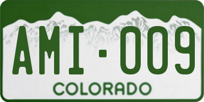 CO license plate AMI009