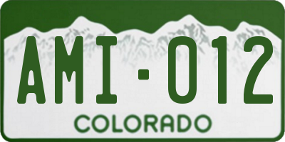 CO license plate AMI012