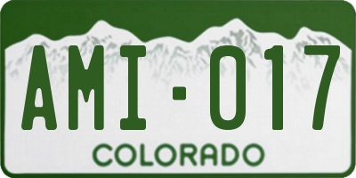 CO license plate AMI017