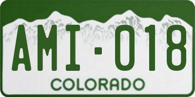 CO license plate AMI018