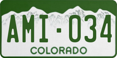 CO license plate AMI034