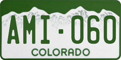 CO license plate AMI060