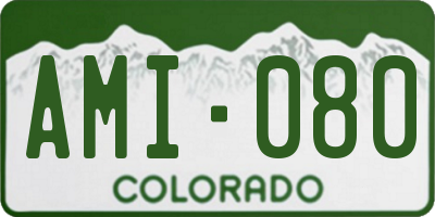 CO license plate AMI080