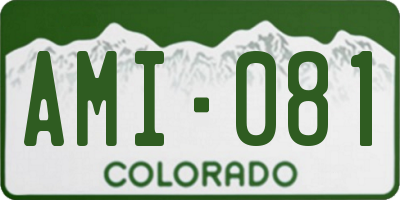 CO license plate AMI081