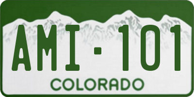 CO license plate AMI101