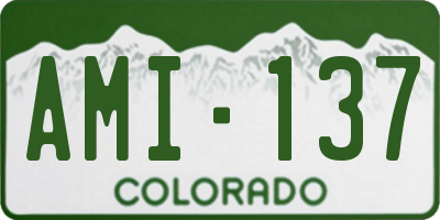 CO license plate AMI137