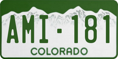 CO license plate AMI181