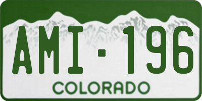 CO license plate AMI196