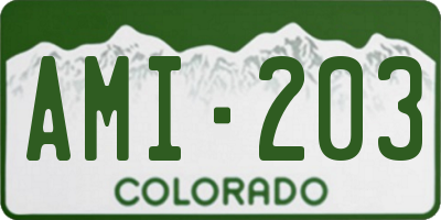 CO license plate AMI203