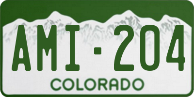 CO license plate AMI204