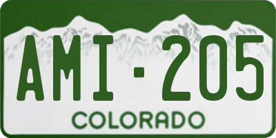 CO license plate AMI205