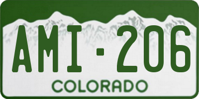 CO license plate AMI206
