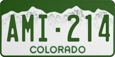 CO license plate AMI214