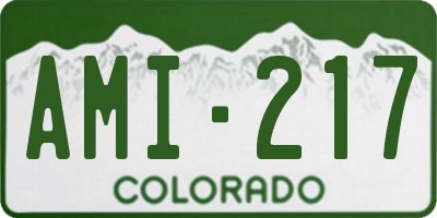 CO license plate AMI217