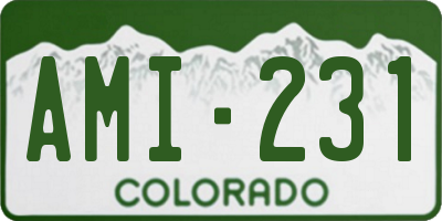 CO license plate AMI231