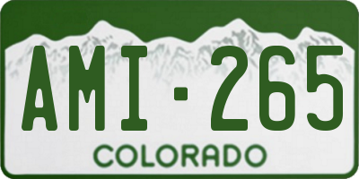 CO license plate AMI265
