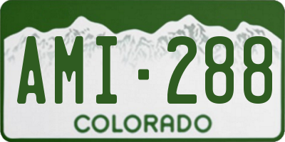 CO license plate AMI288