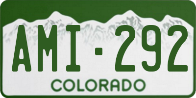 CO license plate AMI292