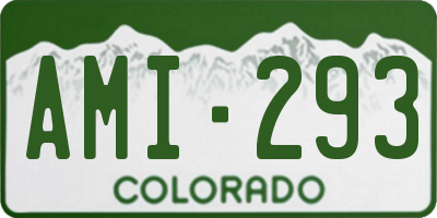 CO license plate AMI293