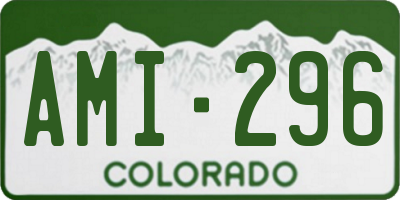 CO license plate AMI296