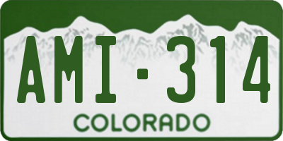 CO license plate AMI314