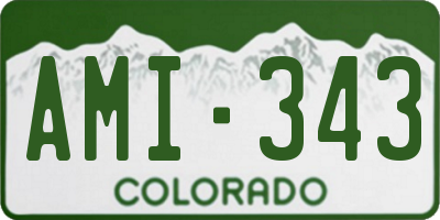 CO license plate AMI343