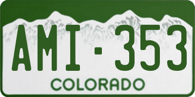 CO license plate AMI353
