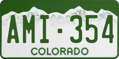 CO license plate AMI354