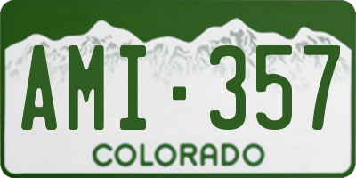 CO license plate AMI357