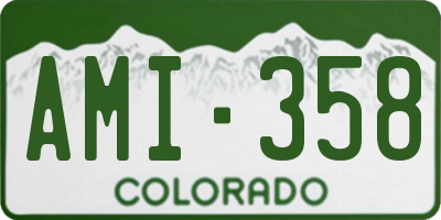 CO license plate AMI358