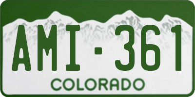 CO license plate AMI361