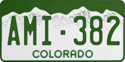 CO license plate AMI382