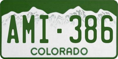 CO license plate AMI386