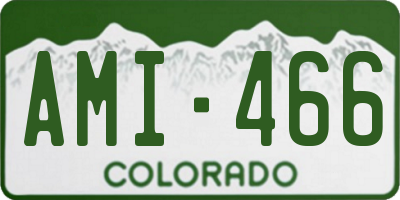 CO license plate AMI466