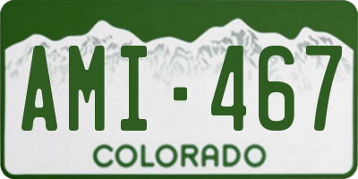 CO license plate AMI467