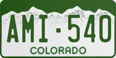 CO license plate AMI540