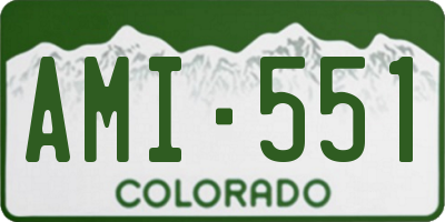 CO license plate AMI551