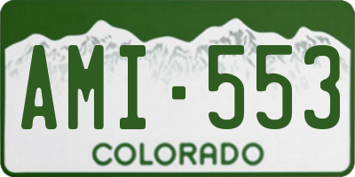 CO license plate AMI553