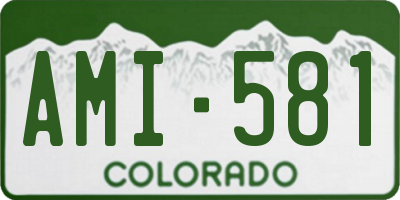 CO license plate AMI581