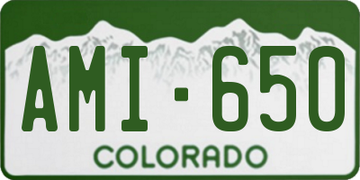 CO license plate AMI650