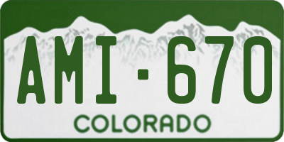 CO license plate AMI670