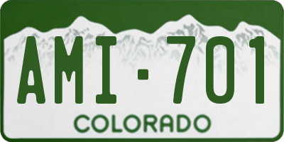 CO license plate AMI701