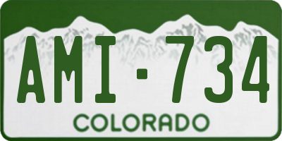 CO license plate AMI734