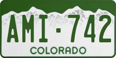 CO license plate AMI742