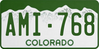 CO license plate AMI768