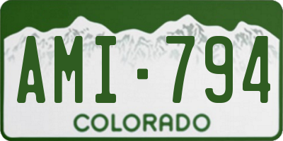 CO license plate AMI794